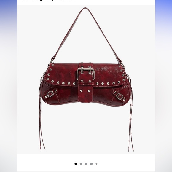 Handbags - NWOTs Studded Burgundy Shoulder Bag